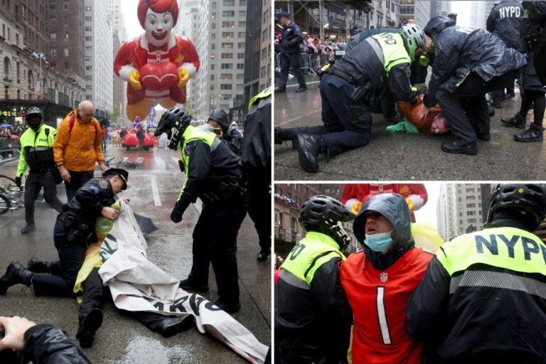 Mass arrests at Macy's Thanksgiving Day Parade as anti-Israel protesters block path