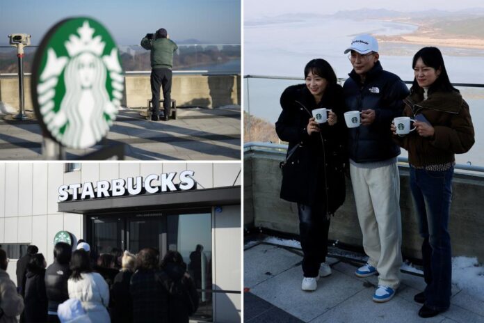 Starbucks opens coffee shop with a view of North Korea