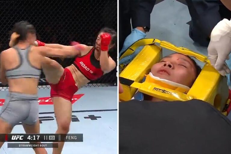 UFC fighter Feng Xiaocan hospitalized after brutal knockout