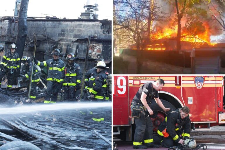 Wild video shows fire engulf Queens commercial building