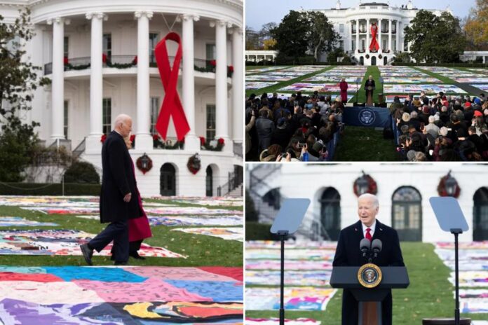 Biden has AIDS memorial quilt at White House to observe World AIDS Day