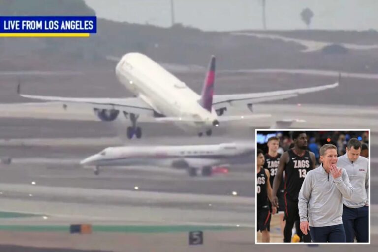 Gonzaga basketball team jet and Delta plane have near-collision on LAX runway: video