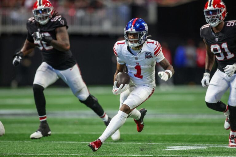 Malik Nabers breaks Giants' rookie receptions record