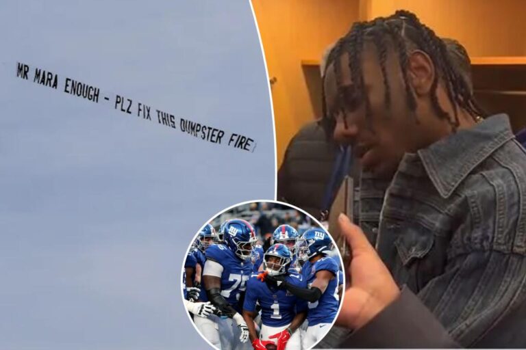 Malik Nabers' hysterical response to Giants sign flying over MetLife Stadium