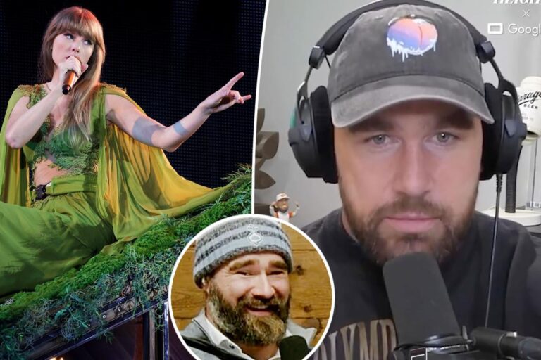 Travis Kelce teases Jason over 'Tayvoodoo' on 'New Heights'