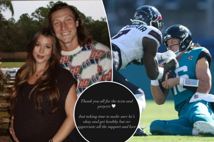 Trevor Lawrence's wife Marissa thanks fans for 'support and love' after ugly hit