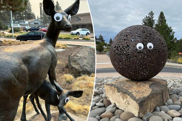 Vandals are putting hilarious googly eyes on outdoor sculptures — but local officials aren't laughing